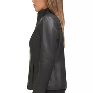 Chaqueta de Cuero Genuino para Mujer, Estilo Motociclista, Ajustada, con Cremallera y Bolsillos, Moda 2026 en Nurak - Product Image 3