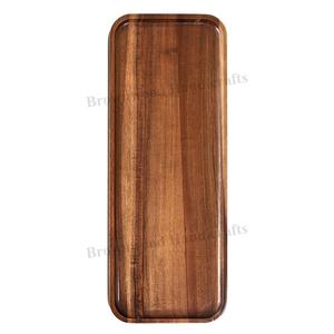Plateau de service en bois fait main de haute qualité lavage blanc 22mm épaisseur rectangulaire grand plateau de décoration indienne - Product Image 6