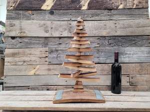 Decoración festiva de árbol de Navidad de madera maciza hecha a mano de estilo Premium para paredes y cajas de madera - Product Image 5