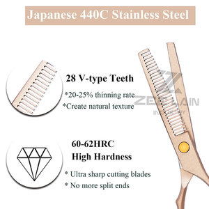Kit de tijeras de peluquero de acero inoxidable alemán profesional personalizado, hoja Roma afilada para diestros, diseño ligero, grado A + - Product Image 4