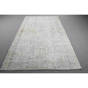 Tapis turc vintage 5,4x9,2 pi (165x279 cm), tapis en laine à bordure blanche - Product Image 1