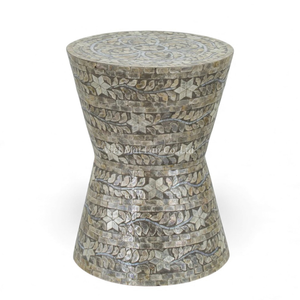 Tabourets de luxe faits à la main en nacre, incrustation de coquillages, meubles pour la décoration intérieure haut de gamme - Product Image 2