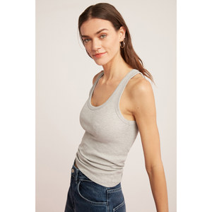 ETHIQUET LILLESOL Camiseta sin mangas básica de algodón con cuello redondo y corte ajustado con aspecto acanalado para mujer - Product Image 6