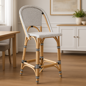 Chaise de salle à manger en rotin minimaliste durable Sièges tissés naturels confortables pour salle à manger, intérieur/extérieur, hôtels, villas - Product Image 2