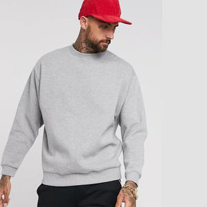 Sweat-shirts à capuche surdimensionnés pour hommes personnalisés, col rond, vintage, 100% coton, molleton lourd, sweat-shirt uni teint, hiver - Product Image 5