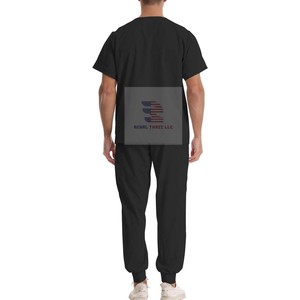 Ensemble de blouses médicales 100% coton tricoté respirant confortable uniforme du personnel de l'hôpital et de la clinique haut et pantalon - Product Image 3