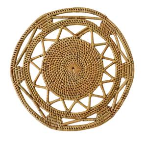 Super Offre Spéciale pas cher prix bas quantité minimale de commande fait à la main motif rond mangé napperons-petit rotin, forme ovale, marron rustique décoration de la maison - Product Image 1