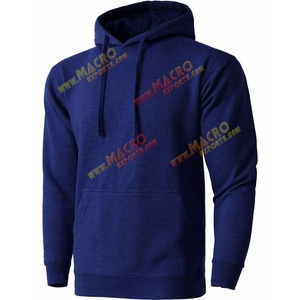 Lo último en sudaderas con capucha de moda para hombres 2024 hechas en Pakistán con bordado 3D telas suaves personalizadas aspecto casual con sudaderas básicas azul marino - Product Image 3