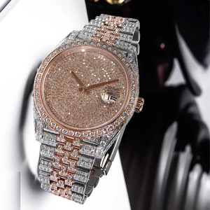 Montre Moissanite en diamant Buss Down en acier inoxydable Mouvement mécanique Montres-bracelets Passe Testeur de diamant Montre personnalisée - Product Image 2