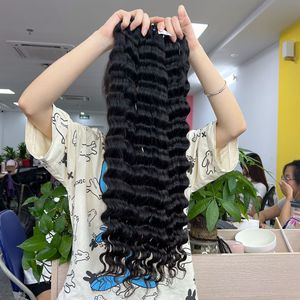 Tupé de cabello humano para mujer con ondas naturales vietnamitas virgen 100%, doble dibujado, largo, negro, 20 pulgadas - Product Image 1