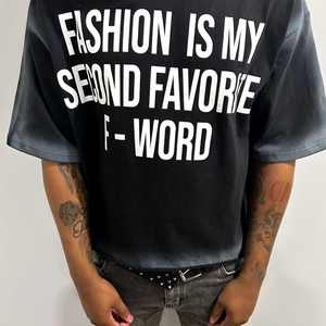 Personalizado en caja de impresión de la pantalla Camisetas Drop hombro de algodón de gran tamaño de peso pesado gráfico recortado Boxy Camiseta para los hombres - Product Image 3