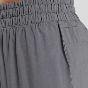 Gran oferta de pantalones cortos de Yoga informales para correr para mujer, cintura alta, ajuste holgado, patrón sólido transpirable, hecho de Spandex/nailon falso de dos piezas - Product Image 4