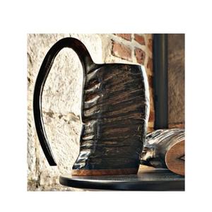Handcrafted Viking <b>Tankard</b> Drinking Horn Mug Natural Buffalo Horn Mug Viking Dining India Handicraft <b>Wood</b> Base - Product Image 5