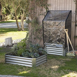 Maceta de jardín elevada para exteriores de acero galvanizado rectangular resistente a la oxidación fácil montaje para el hogar macetas flores - Product Image 6