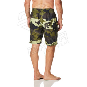 Short de plage en coton 100% avec logo personnalisé pour homme, short de course non tissé avec impression solide, short de surf - Product Image 2