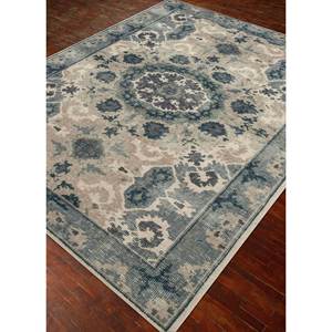Erbe PKWL-8002 Hand Knotted Wool Rug <b>Grey</b> Black Boho Style Medallion Abstract Rectangle for Home Living Room Hallway Carpet - Product Image 2