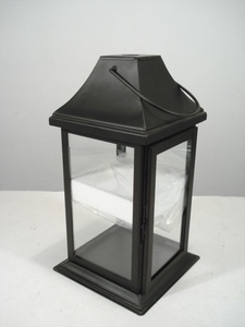 เทียนตะเกียงโลหะแก้วสำหรับตกแต่งบ้านทำจากโลหะสีดำ - Product Image 5