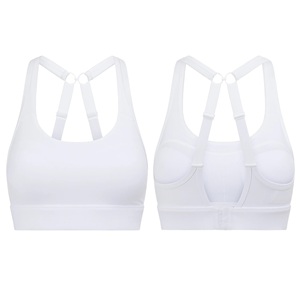 Comfortable Plus Size Push up Sport Bra Front Logo Washed Fabric High Support Eco-Friendly for Yoga Workout-Women's Sports Bras - Product Image 5