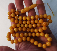 Perles de Tasbih Vintage de Haute Qualité en Forme de Boule, Personnalisables, Unisexe, Accessoire de Prière Élégant, Collier Classique en Résine Perlée Islamique