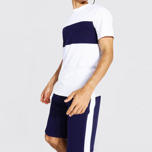 Ensemble double personnalisé pour hommes en gros pour les sports d'été T-shirt à manches courtes et short 100% coton Nouveau design Costume deux pièces - Product Image 3