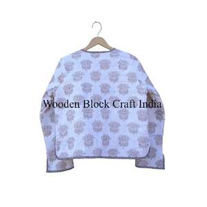 Chaqueta Acolchada de Algodón Indio Hecha a Mano, Estilo Vintage, Reversible, con Estampado Kantha, Elegante, para Mujer, Ropa Ecológica de Invierno - Product Image 6
