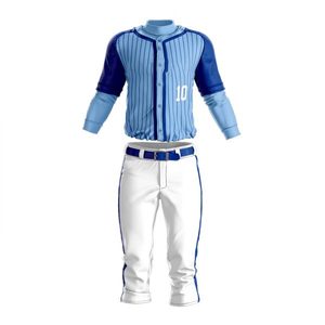 Personalizable de manga corta equipo de béisbol ropa deportiva transpirable botón completo Jersey con sublimación impresión conjunto uniformes - Product Image 1