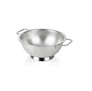 กระชอนโลหะกลมมีรูพรุนทำจากสแตนเลสขนาดใหญ่พิเศษพร้อมที่จับสบายสำหรับล้างผลไม้พาสต้าระบายน้ำ - Product Image 1