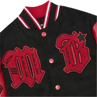 Vestes de baseball personnalisées avec logo, patchs en chenille noirs, patchs brodés, vestes de collège NASCAR Racing