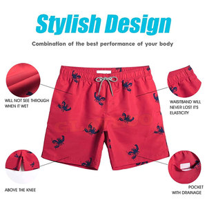 Vente en gros de shorts de bain confortables pour hommes 100% coton, vêtements de natation décontractés de style rue en vente en ligne - Product Image 2