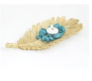 จานเสิร์ฟอาหารอะลูมิเนียมสำหรับงานแต่งงานหรูหราทำด้วยมือถาดเสิร์ฟอาหารรูปใบตองสีทองสำหรับตกแต่งเป็นมิตรกับสิ่งแวดล้อมทันสมัย - Product Image 1