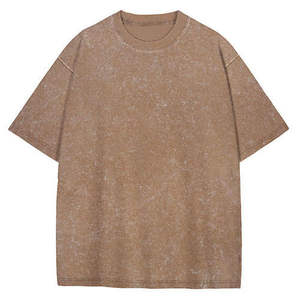 Factory Wholesale Solid Oversized <b>T</b>-<b>shirts</b> Men Neck Drop Shoulders Best Selling Casual Vintage Style 100% Cotton Quick Dry - Product Image 1