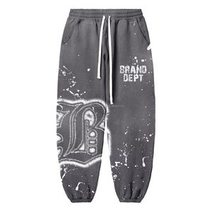 Joggers pour hommes personnalisés de qualité supérieure Pantalon de survêtement en toile élégant Pantalon sarouel décontracté avec look délavé Pantalon de jogging pour hommes - Product Image 1