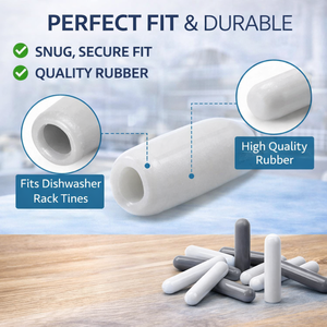 Couvre-dents universels pour lave-vaisselle, embouts de réparation en silicone pour grille, protection antidérapante, gris - Product Image 5