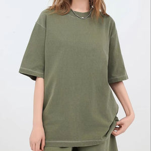 2025 Nueva camiseta de gran tamaño 260g 100% algodón Premium Wash Custom Logo camiseta para hombres - Product Image 1