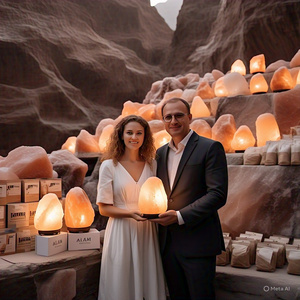 โคมไฟเกลือหิมาลายันธรรมชาติ6-8กก. ตกแต่งบ้านปรับแต่งได้ตามต้องการคุณภาพที่ดีที่สุดฮวงจุ้ยต่ำดอกไม้ที่ได้รับแรงบันดาลใจจากสัตว์ความรัก - Product Image 1