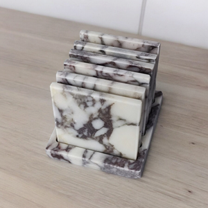 Top-Selling Set of 4 <b>White</b> Marble <b>Coasters</b> Customizable Trendy Home Decor Mats & Pads for Office Home Kitchen Use - Product Image 4
