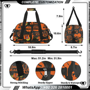 Logo personnalisé Designer Duffle Bag Bagages en polyester portable et étanche à des prix abordables pour le basket-ball Produit tendance - Product Image 2