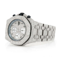 Montre à quartz de luxe en acier inoxydable avec boîtier octogonal glacé Polar Shine, édition limitée, cadran à chiffres romains, moissanite