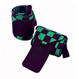 Muñequera elástica de poliéster y nailon transpirable con logotipo personalizado para deportes, entrenamiento físico, gimnasio, levantamiento de pesas, soporte ajustable - Product Image 1