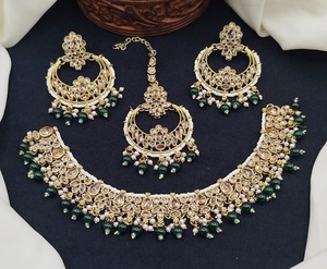 Recién llegados, diseños antiguos para mujer, conjuntos de boda nupcial de acero inoxidable, perlas artificiales, diamantes de imitación, compromiso Mala - Product Image 4