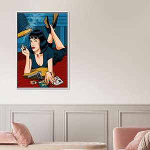 Modern Printed Canvas Art - Elegant Woman Artwork for Holiday Decor,White <b>Framed</b> - Product Image 1