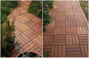 Azulejos de cubierta DIY impermeables de 12mm de espesor, madera de 300*300mm para exteriores, para Exterior Interior, hogar, jardín, terraza, decoración de patio trasero - Product Image 3