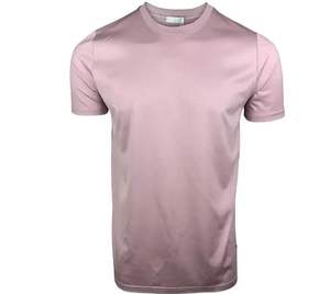 Camisetas de cuello redondo para hombre en blanco Camisetas de algodón personalizadas de ajuste regular brillante para hombre - Product Image 2