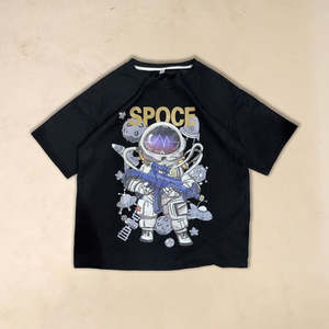 Camiseta Vintage de la NASA 100% Algodón con Lavado Ácido, Patrón Animado, Tejido de Jersey de Algodón Mercerizado, Característica Comprimida - Product Image 1