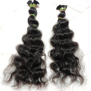 Extensions de cheveux indiens vierges Remy en gros pour tissages à la machine, mèches de cheveux humains à double trame, double tirage, provenant des temples du sud de l'Inde - Product Image 3