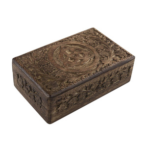Premium Quality Antique Look <b>Wooden</b> Jewellery <b>Box</b> Triquetra Design Mango Wood <b>Box</b> for <b>Decoration</b> and Storage Use at <b>Cheap</b> Price - Product Image 6