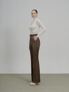 Meilleure vente Anas femmes élégant pantalon évasé haute qualité soie coupe ajustée taille élastique respirant pour printemps/été ODM approvisionnement - Product Image 2