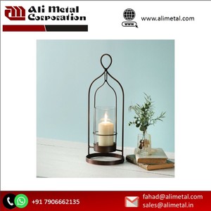 Portavelas de madera de estilo europeo, farol de cristal de hierro a prueba de viento, forma de casa, decoración de Navidad, hogar, ecológico, hecho a mano - Product Image 6