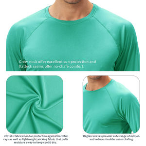 Venta Directa de Fábrica, Nuevo Estilo, Camisetas de Protección Solar Transpirables de Spandex/Poliéster para Hombre, Secado Rápido, Manga Larga, Logotipo Personalizado, Alta Calidad - Product Image 4