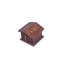 Classic Trending Walnut Wooden Coasters <b>Set</b> for Hot and Cold Beverages Decorative Dining Tea Coffee Table Free Shipping - Product Image 1